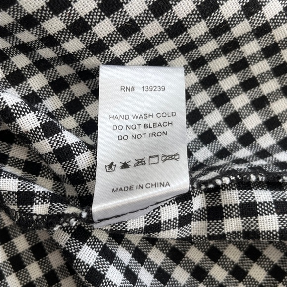 Tuckernuck Pomander Place‎ Abigail Gingham Plaid Black White Dress Womens Medium - Picture 9 of 14